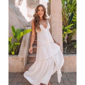 UNDERNEATH THE STARS BOHO MAXI DRESS